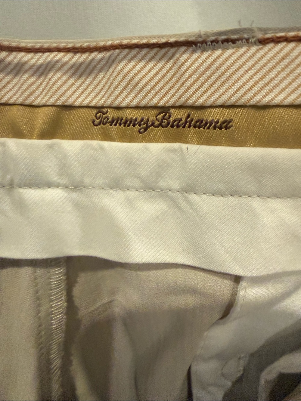 Tommy Bahama Men's Cream Flat-Front Cotton Shorts - Picture 5 of 6